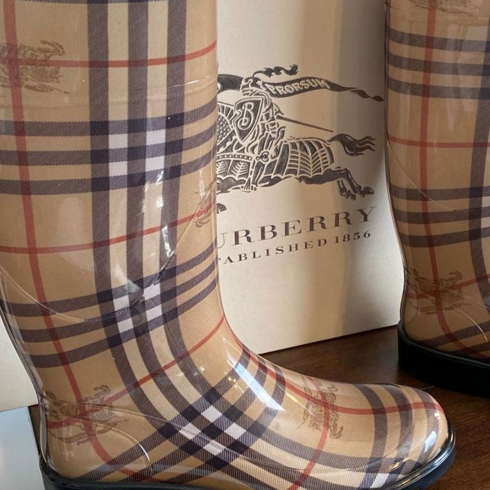 Burberry Haymarket  Rain Boots